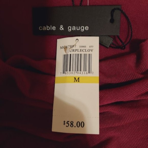 CABLE & GAUGE PURPLE CLOVER RUFFLE DOWN FRONT TOP SIZE M NWT - Picture 5 of 7